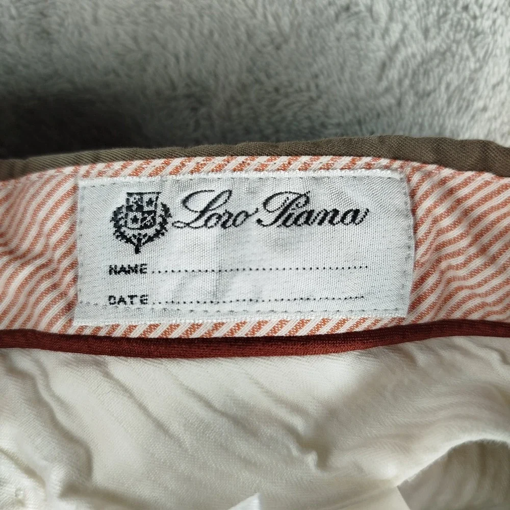 Loro‎ Piana Men's Pants Pocketed 100% Cotton Brown Trousers Italy Size 54 US